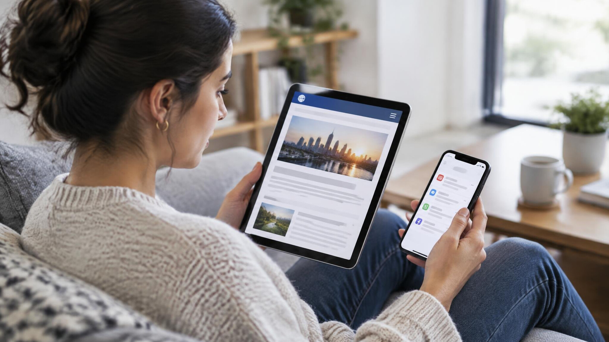 person reading on tablet