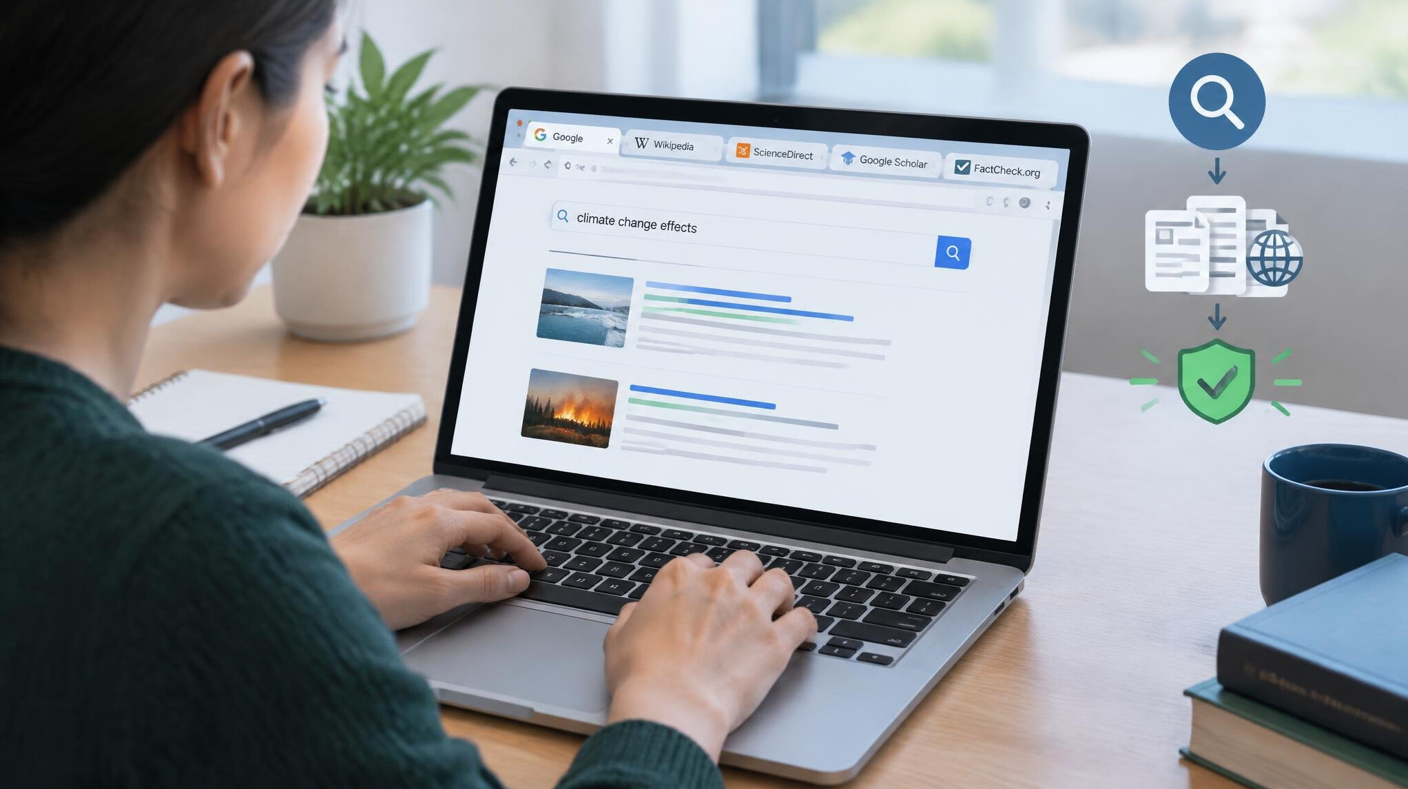 person using laptop to search