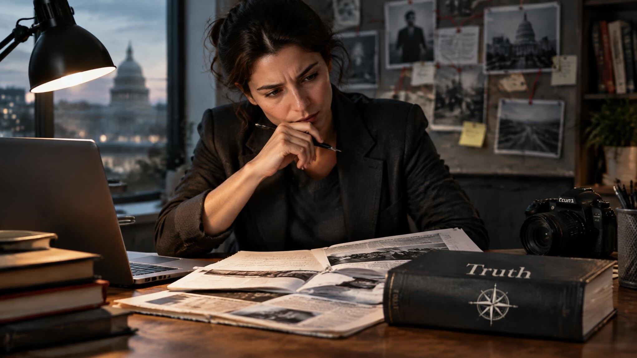 truth seeker at desk