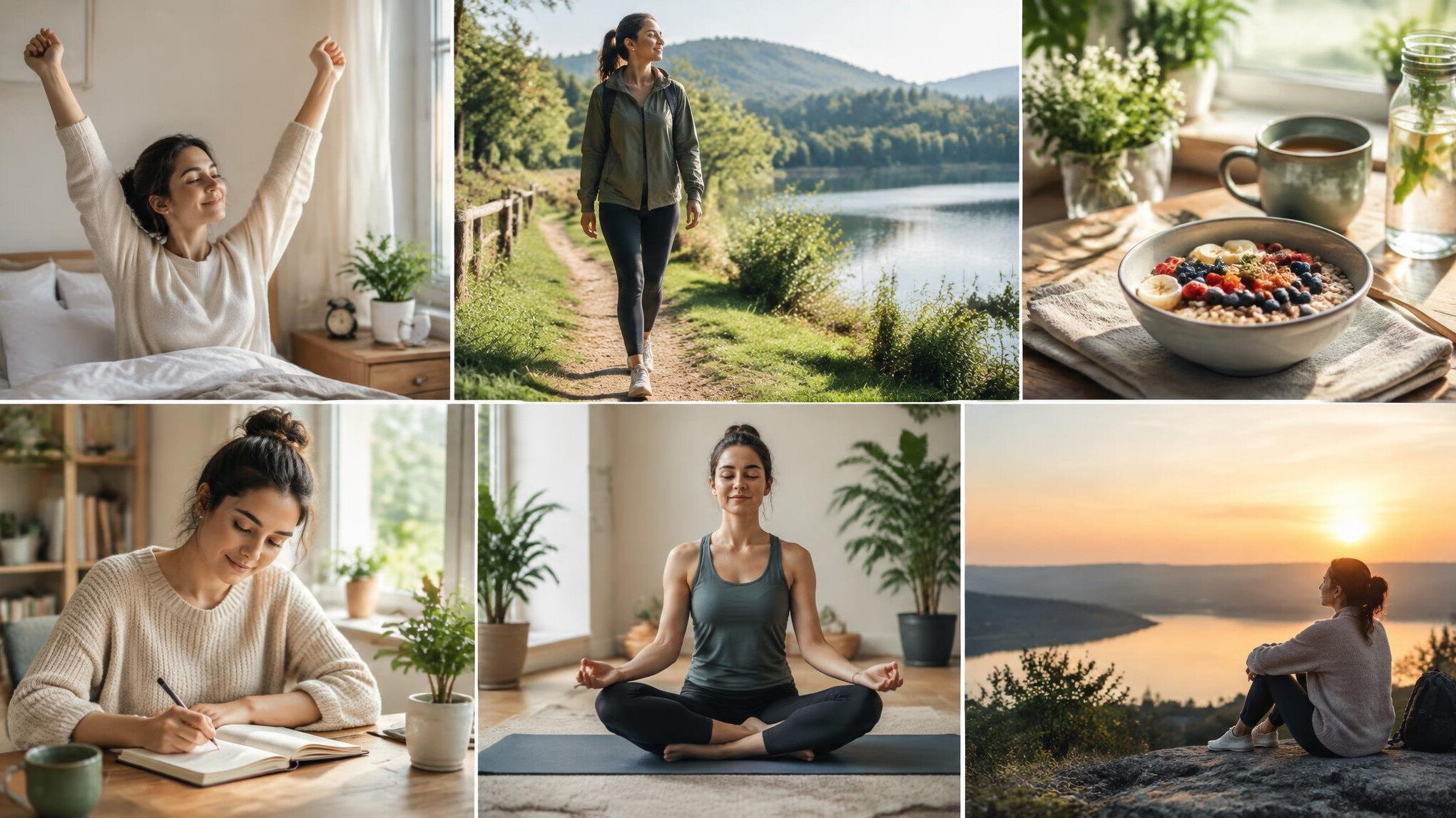 peaceful morning routine without phone
